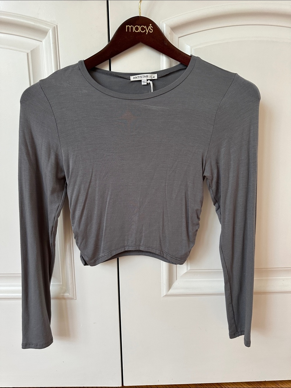 Antistar Gray Long-Sleeve Cropped Tee